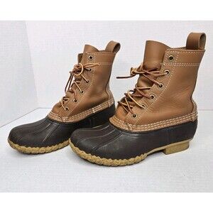 LL Bean Men's Duck Boots Made In USA Brown Size 6 Medium, 6 Eyelet